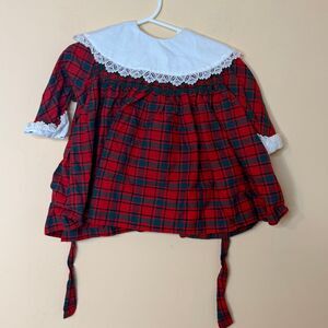 Vintage Polly flinders dress size T1 baby girl red plaid